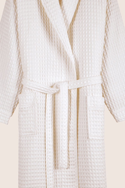 Aura Waffle Bornoz Takımı Ekru