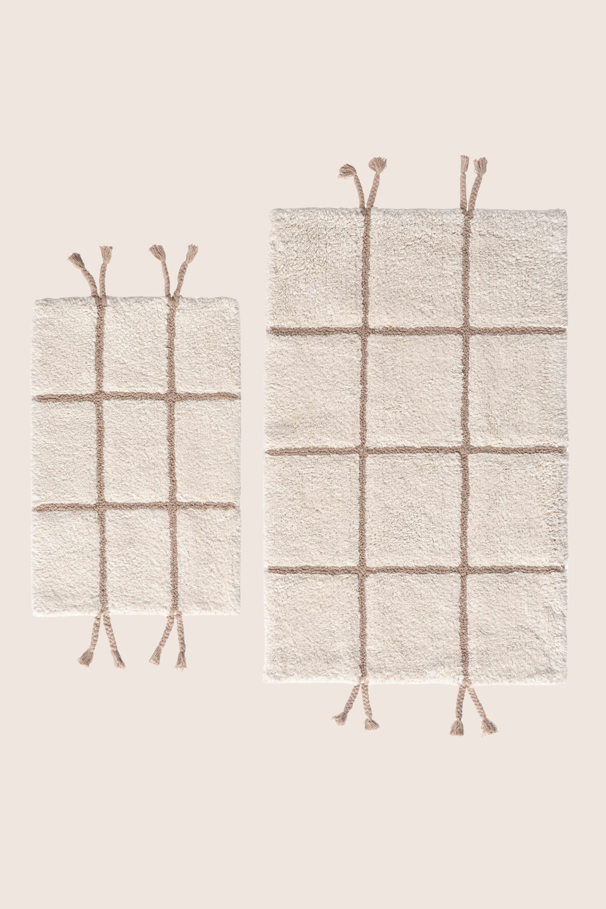 Elani 2’li Takım Banyo Paspası %100 Pamuk 40x60+60x90 cm Bej