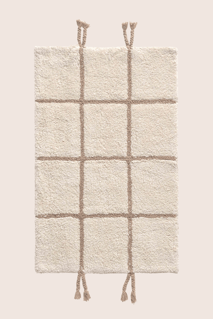 Elani Tekli Banyo Paspası %100 Pamuk 50x80 cm Bej