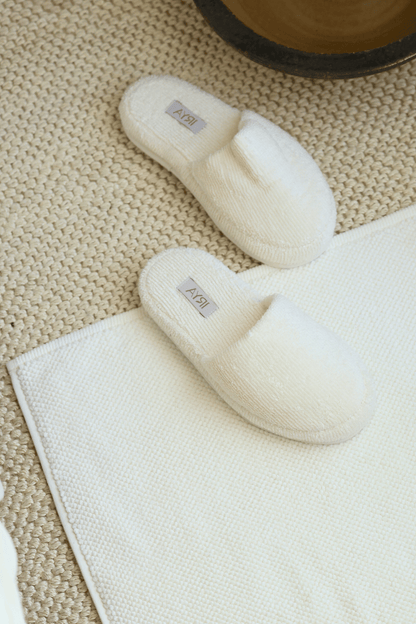 Solena %100 Pamuk Unisex Havlu Terlik Ekru