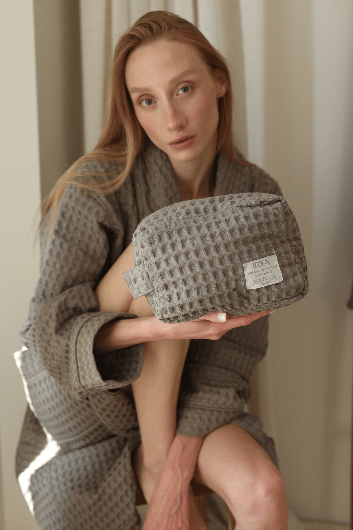 Aura Waffle Havlu Bakım Çantası Gri