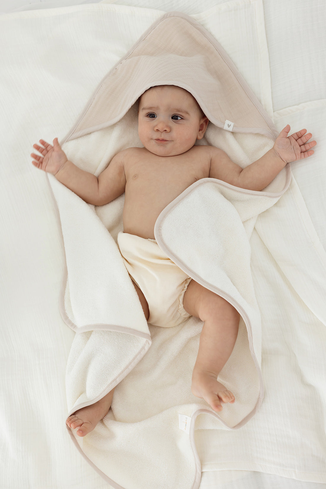 Joy of Colors Organic Cotton Muslin Baby Swaddle Beige 75x75