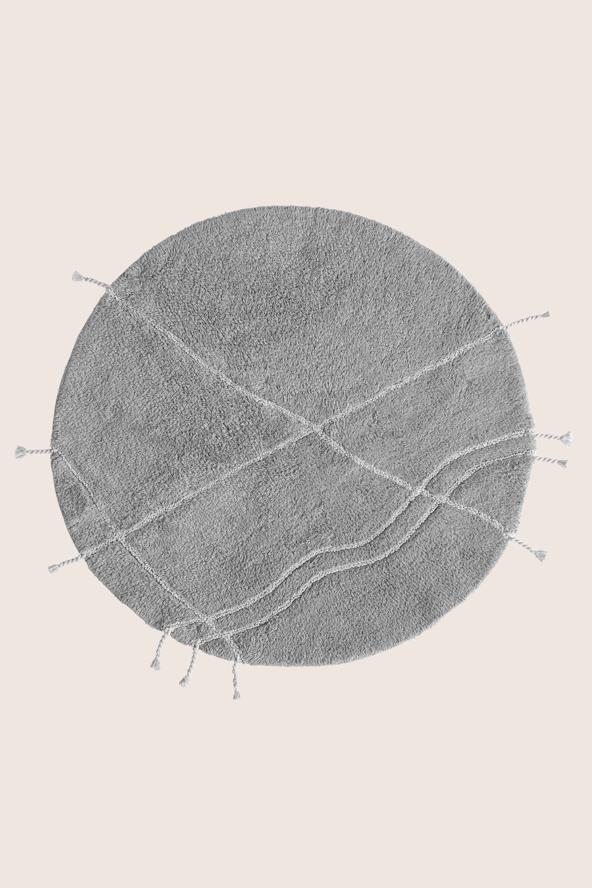 Travertine Yuvarlak Banyo Paspası %100 Pamuk 100x100 Gri