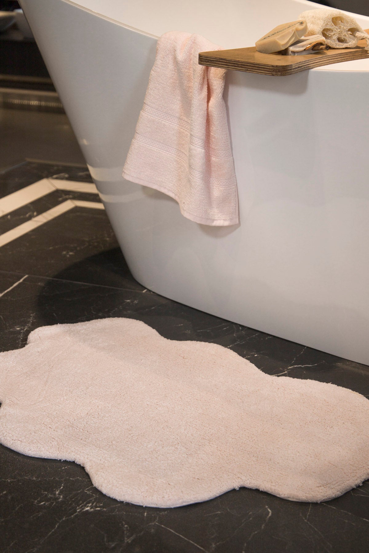 Cloud Tekli Bulut Banyo Paspası %100 Pamuk 50x80 Pembe