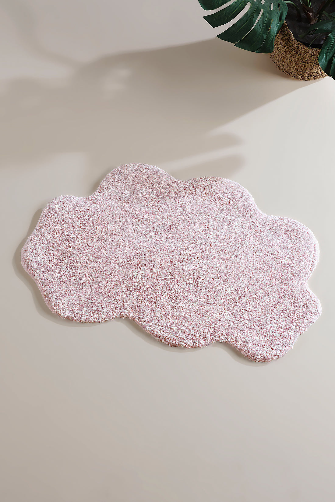 Cloud Tekli Bulut Banyo Paspası %100 Pamuk 50x80 Pembe