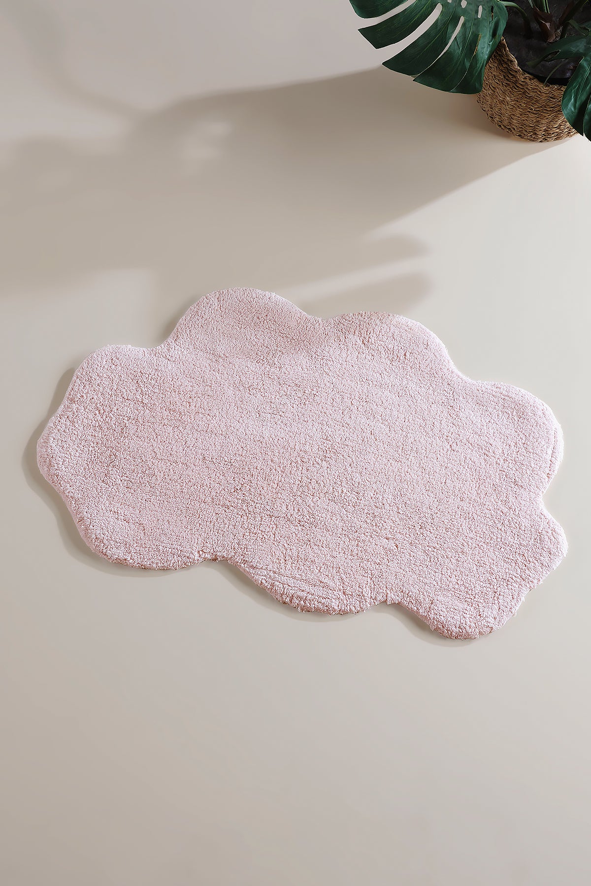 Cloud Tekli Bulut Banyo Paspası %100 Pamuk 50x80 Pembe
