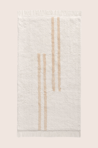 Bound Tekli Banyo Paspası %100 Pamuk 70x120 cm Beyaz