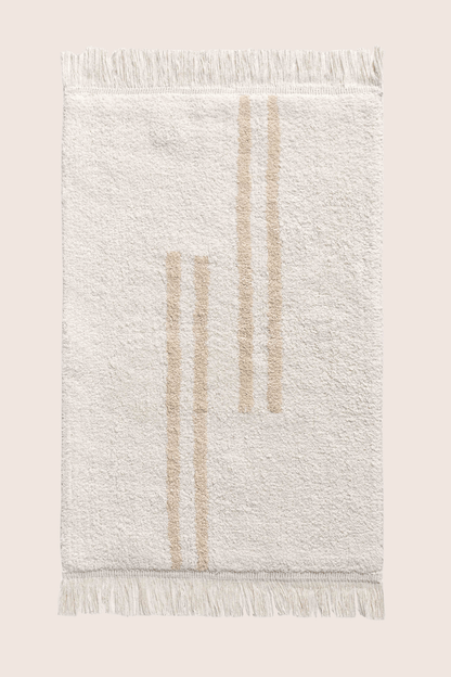 Bound Tekli Banyo Paspası %100 Pamuk 50x80 cm Beyaz