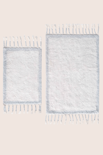 Root 2’li Takım Banyo Paspası %100 Pamuk 40x60+60x90 cm Buz Mavi