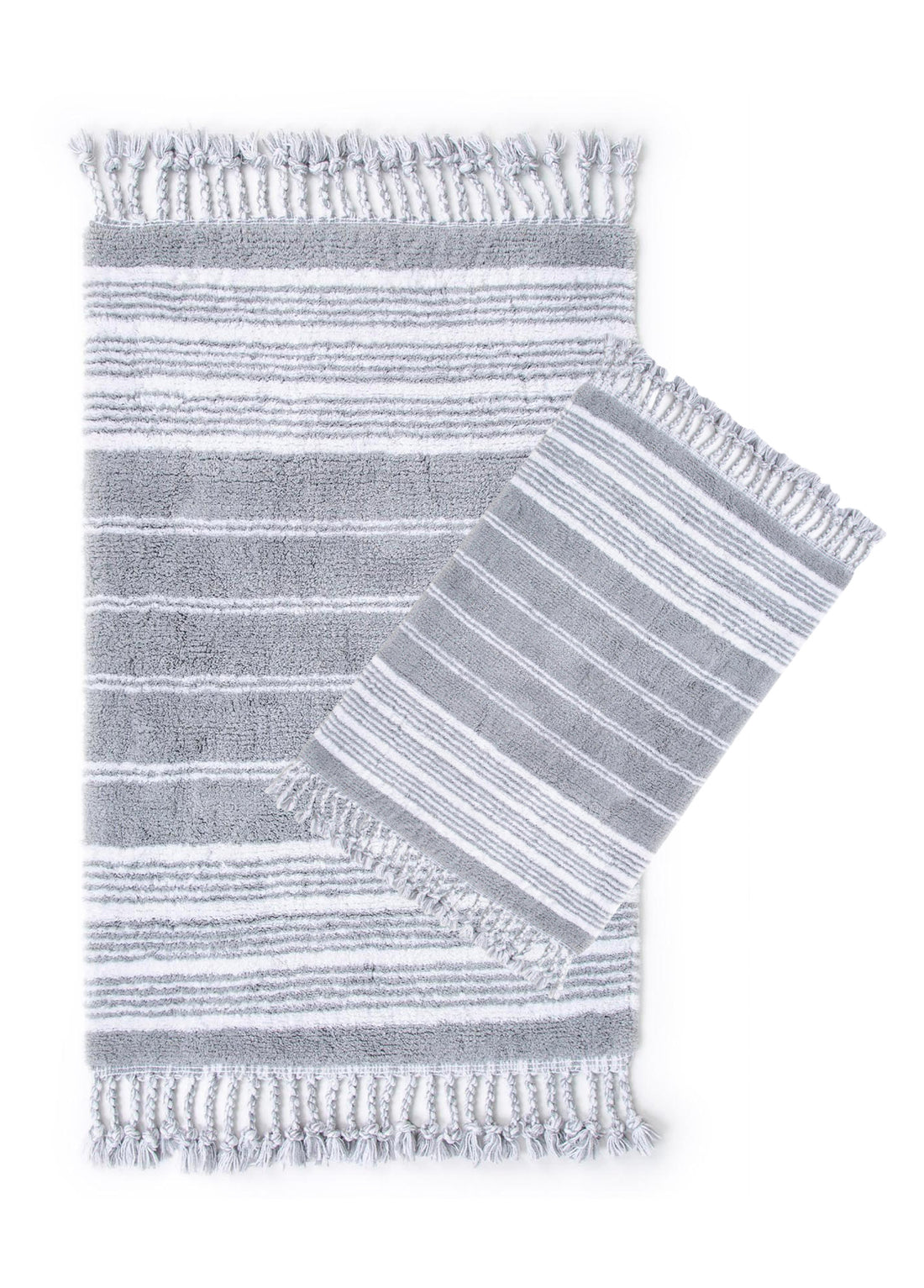 Martil 2 Piece Bath Mat Set 100% Cotton 40x60 + 60x90 Gray