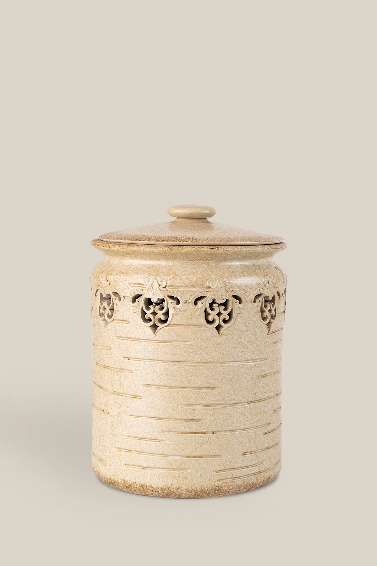 Freda Bathroom Trash Can Beige 18.5 x 18.5 x 25