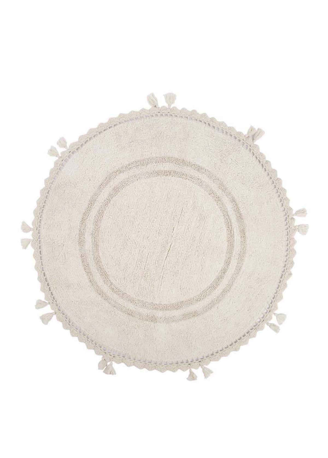 Olivid Round Bath Mat 100% Cotton 100x100 Beige