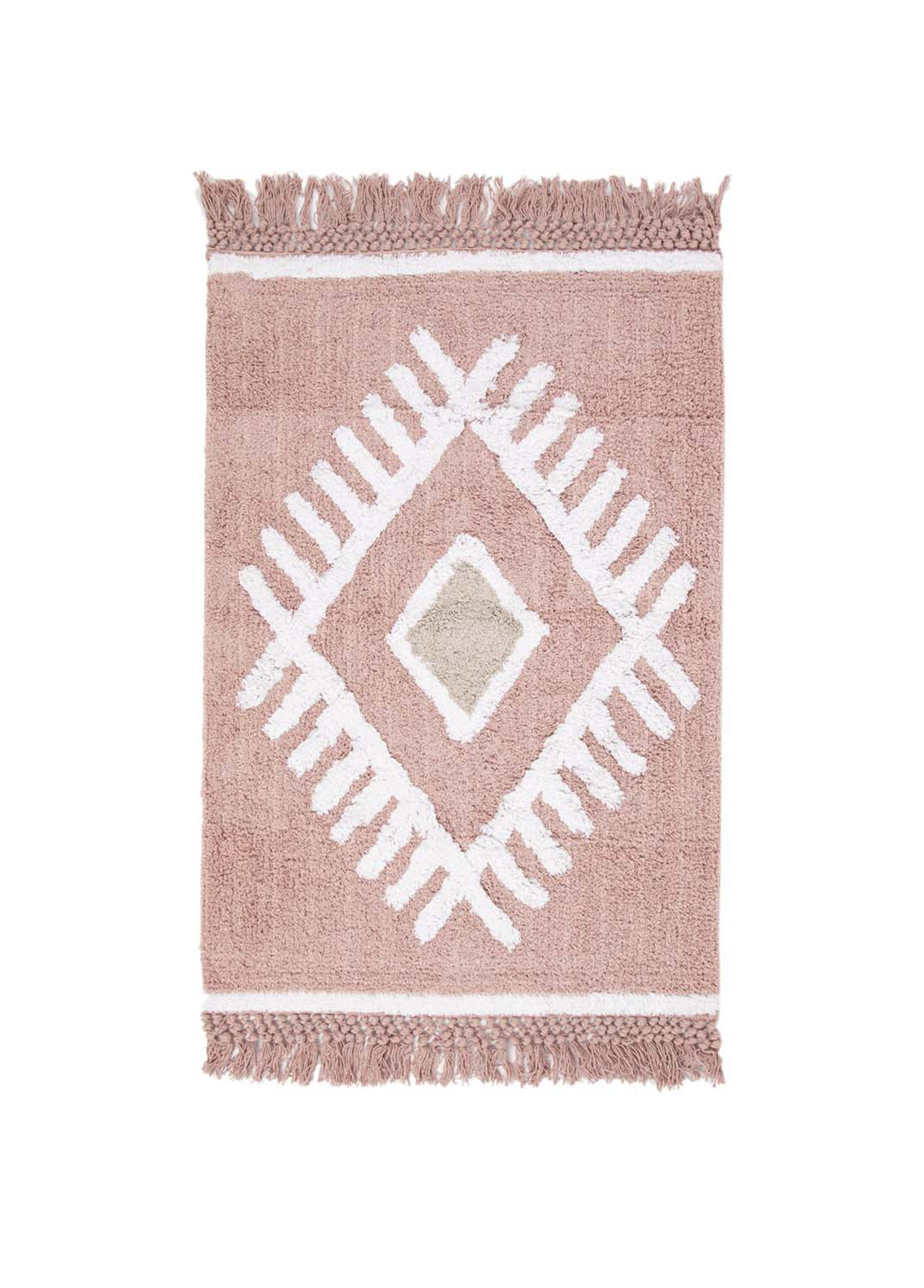 Nell Tekli Banyo Paspası %100 Pamuk 60x90 Pembe