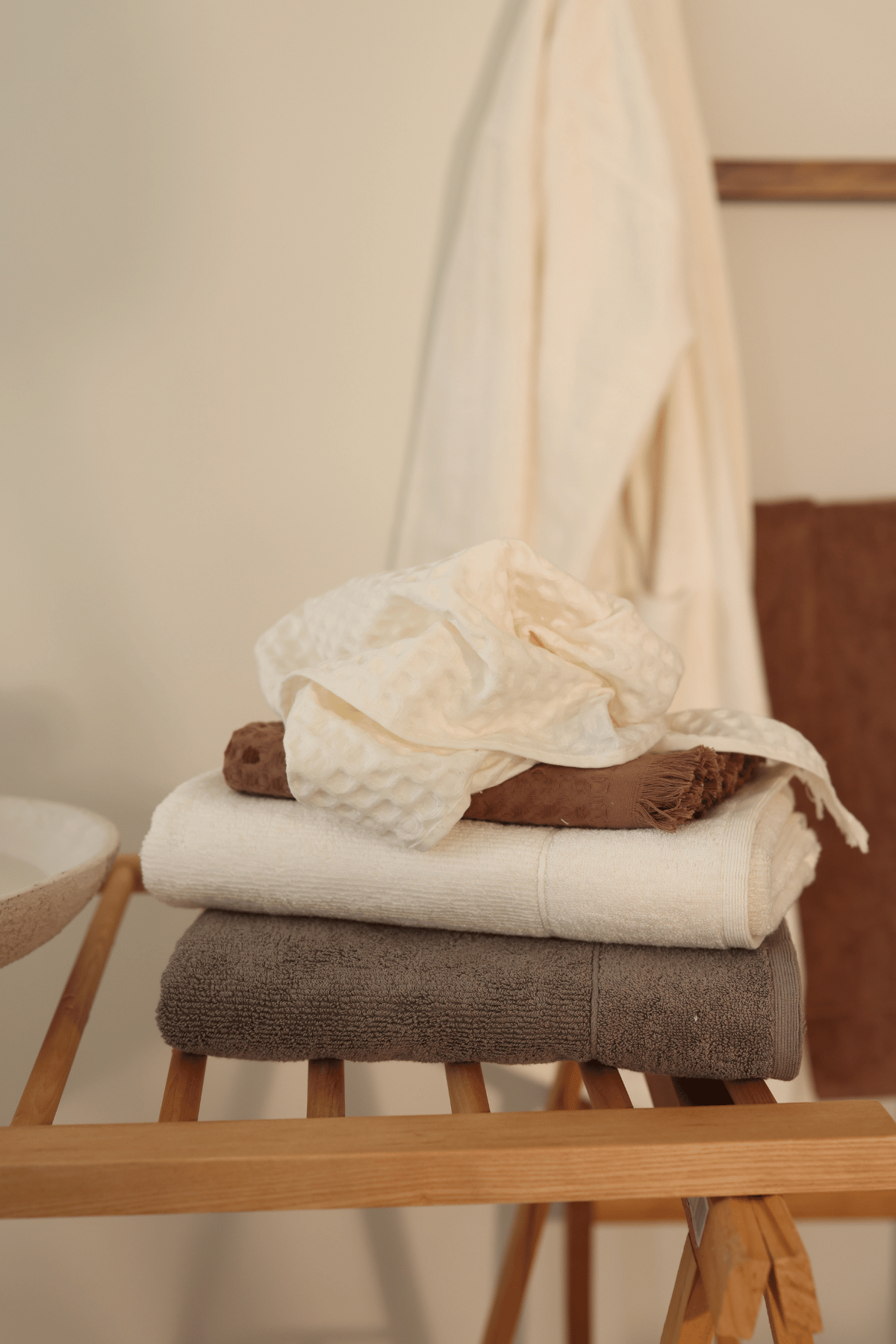 Aura Waffle Havlu Ekru 70x140