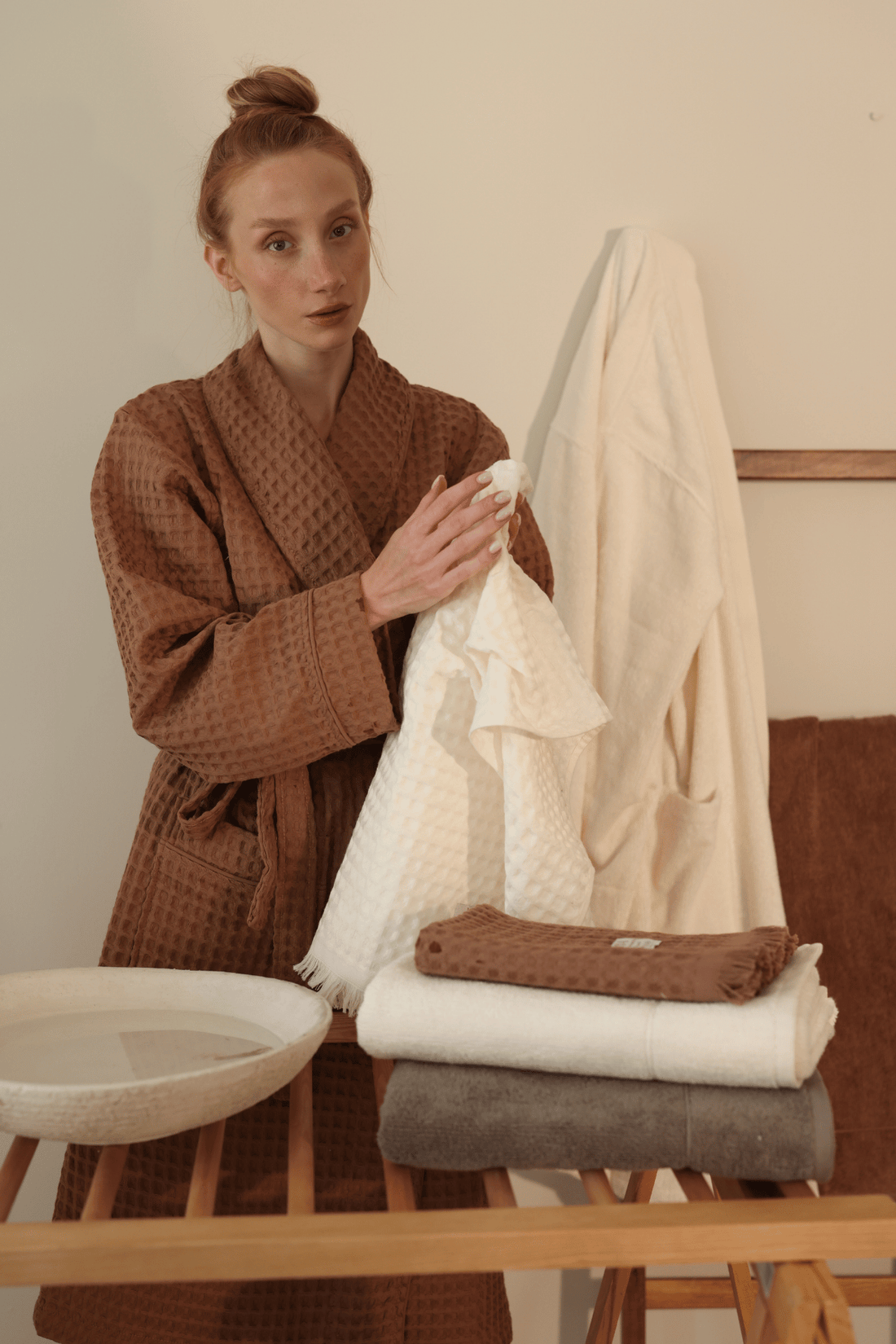 Aura Waffle Havlu Ekru 50X100