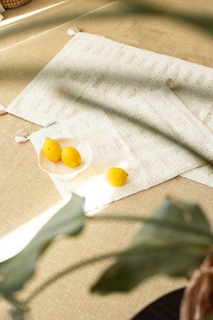 Togo 2 Piece Bath Mat Set 100% Cotton 40x60 + 60x90 Ecru