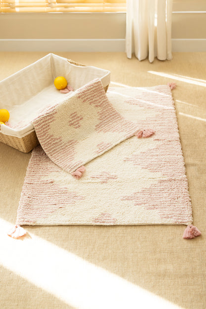 Mistic 2 Piece Bath Mat Set 100% Cotton 40x60 + 60x90 Pink