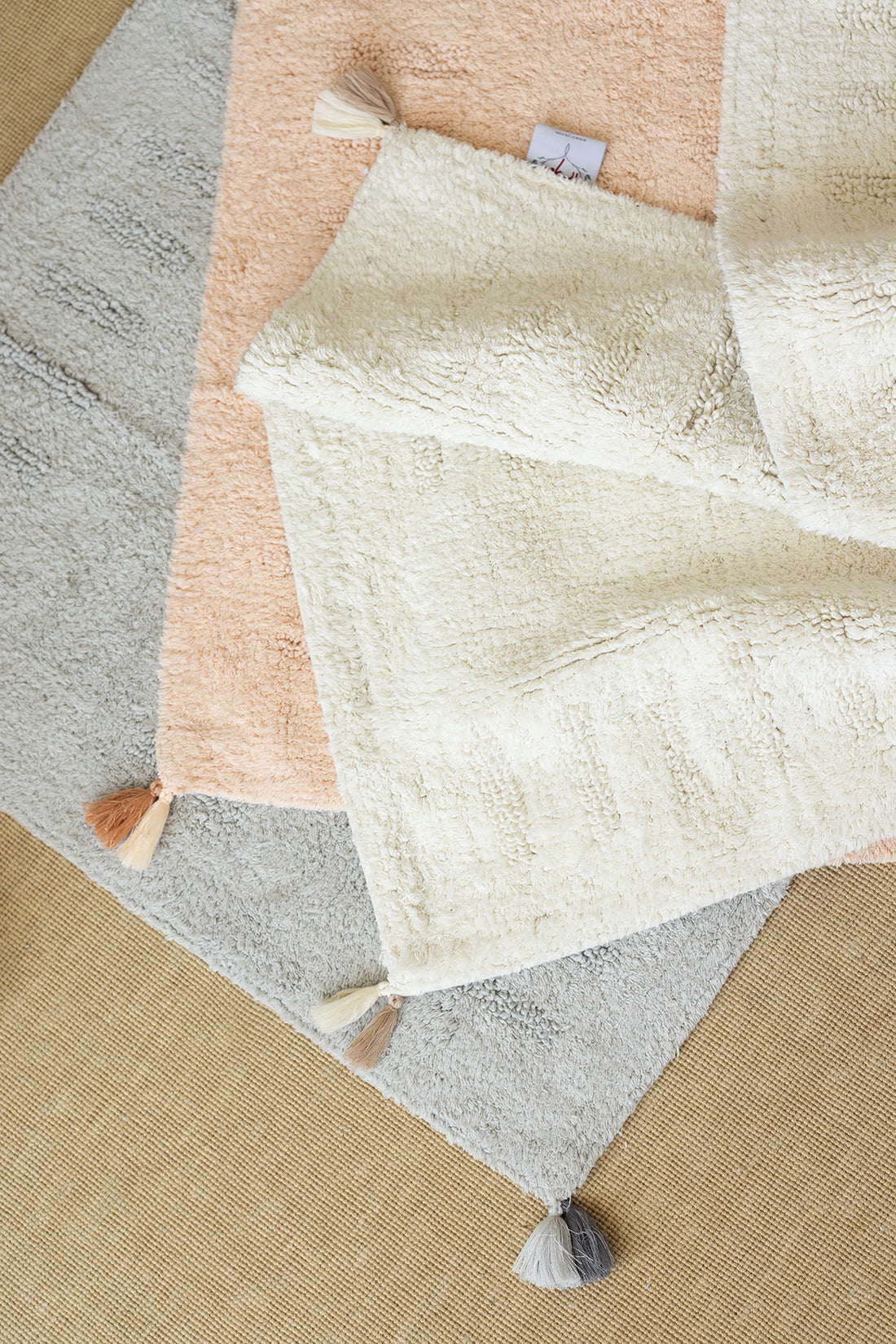 Togo 2 Piece Bath Mat Set 100% Cotton 40x60 + 60x90 Ecru