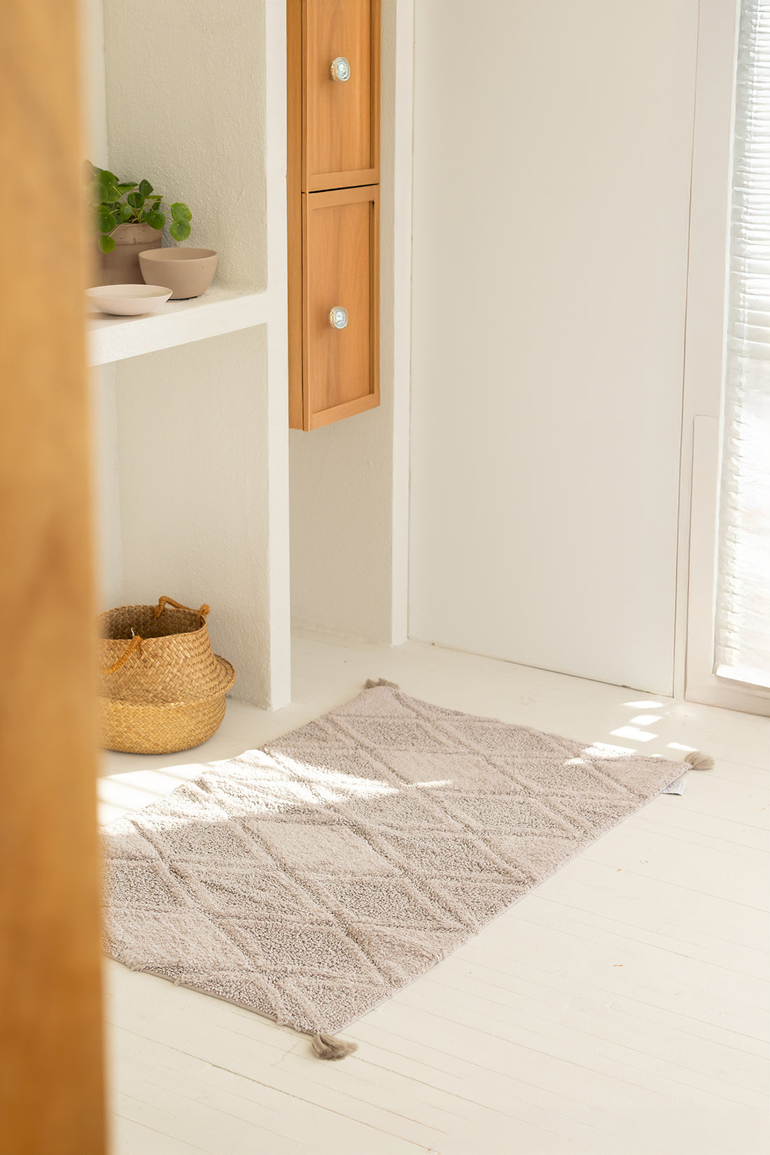 Maxi Tekli Banyo Paspası %100 Pamuk 70x110 Bej