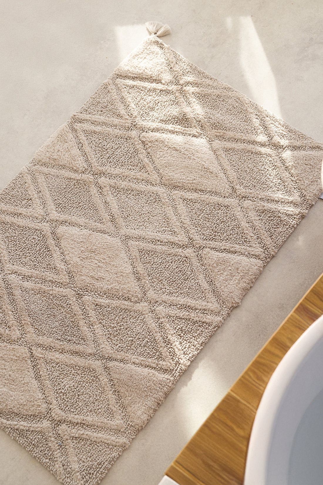 Maxi Tekli Banyo Paspası %100 Pamuk 70x110 Bej