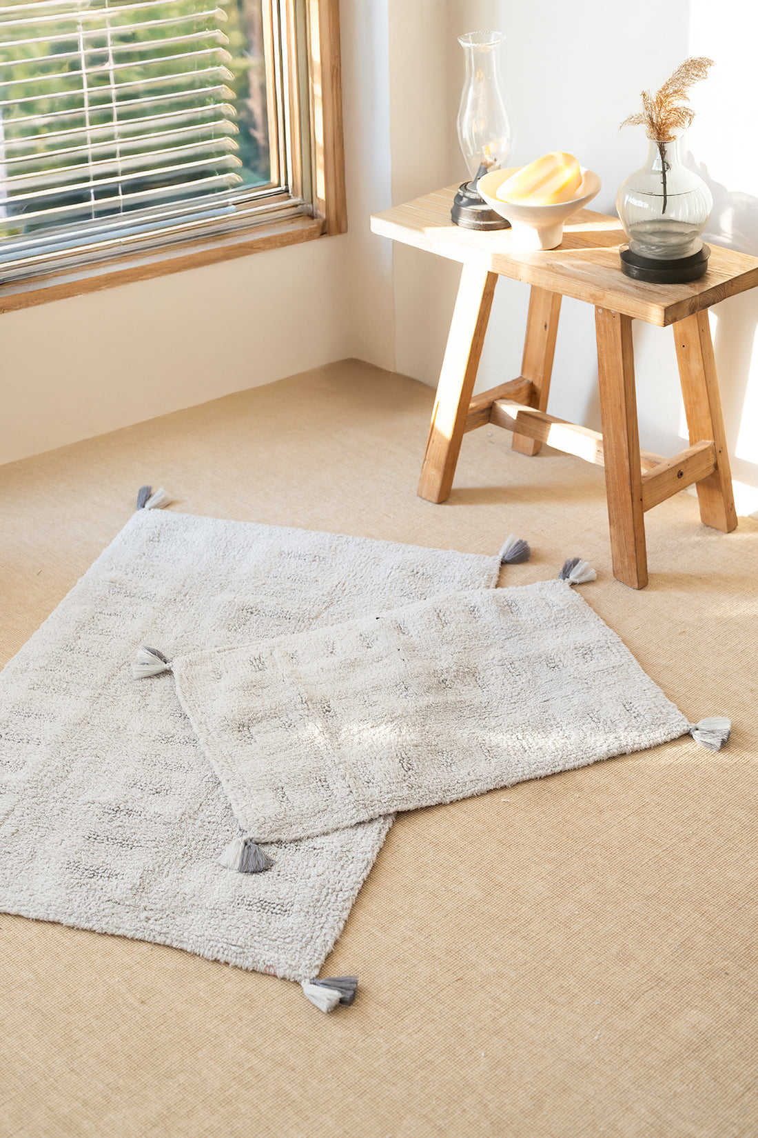 Togo 2 Piece Bath Mat Set 100% Cotton 40x60 + 60x90 Gray