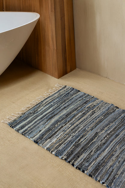 Striped Denim Kilim Ekru/İndigo 80x150