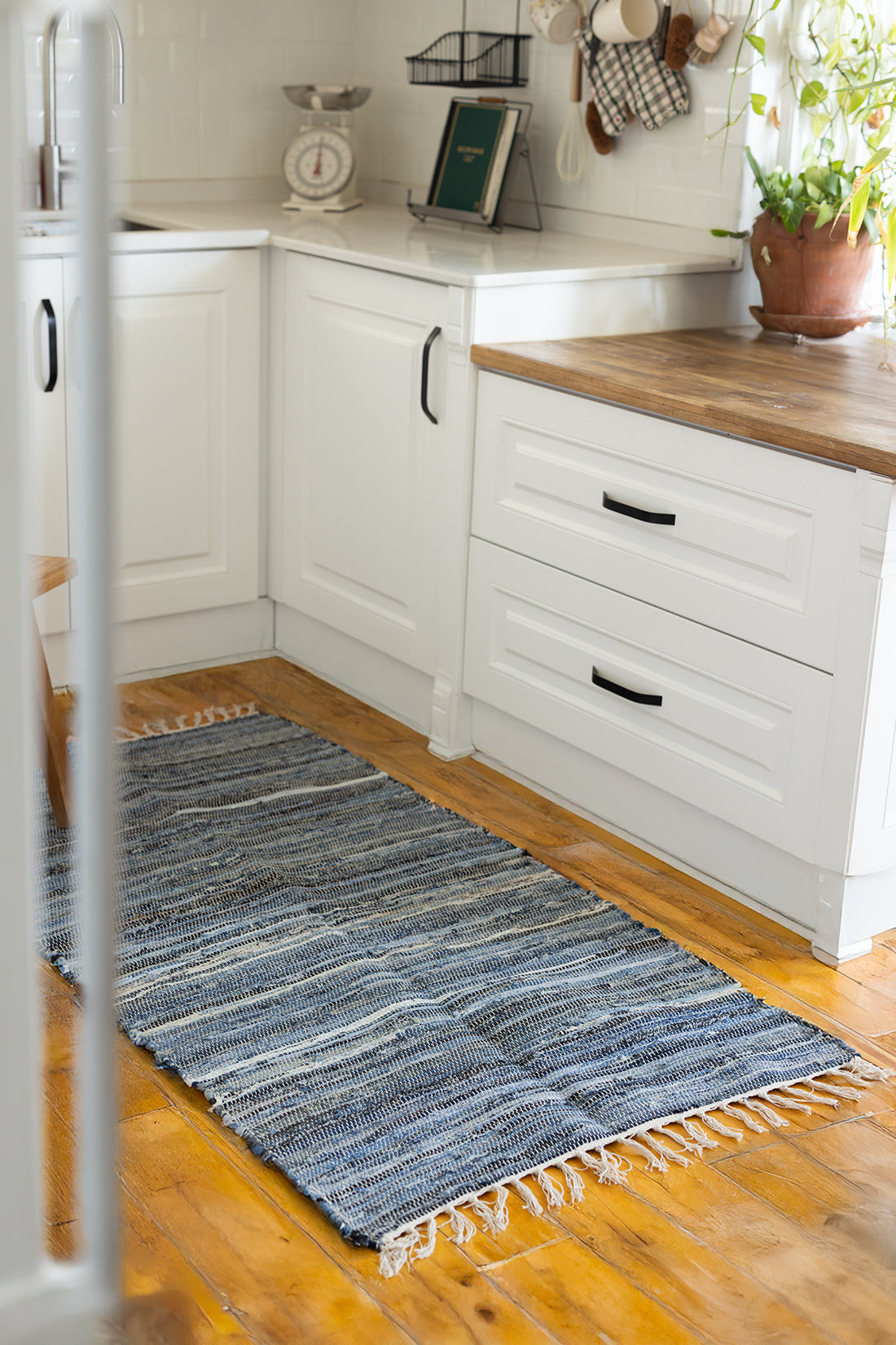 Striped Denim Kilim Ekru/İndigo 80x150
