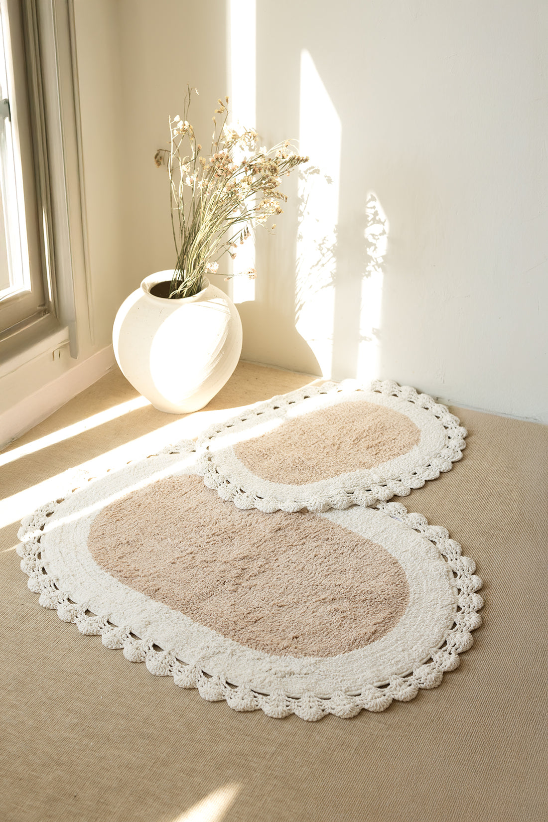 Bianca 2 Piece Bath Mat Set 100% Cotton 40x60 + 60x90 Brown