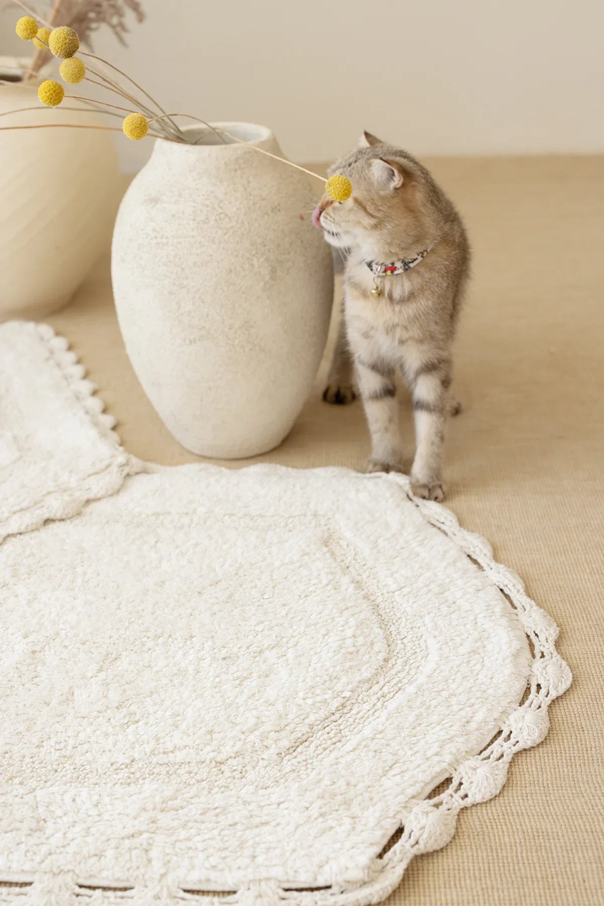 Dale 2 Piece Bath Mat Set 100% Cotton 40x60 + 60x90 Ecru