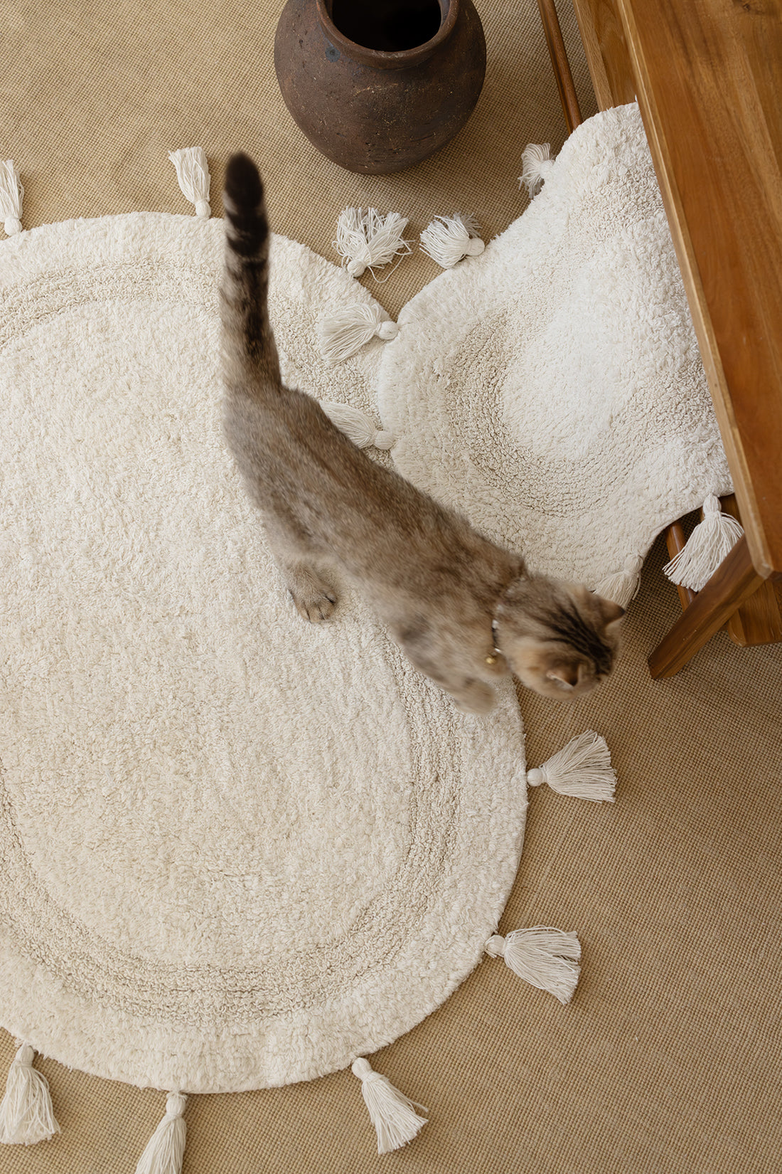 Hana 2’li Takım Banyo Paspası %100 Pamuk 40x60 + 60x90 Ekru