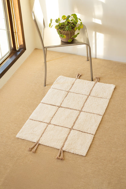 Elani Tekli Banyo Paspası %100 Pamuk 50x80 cm Bej