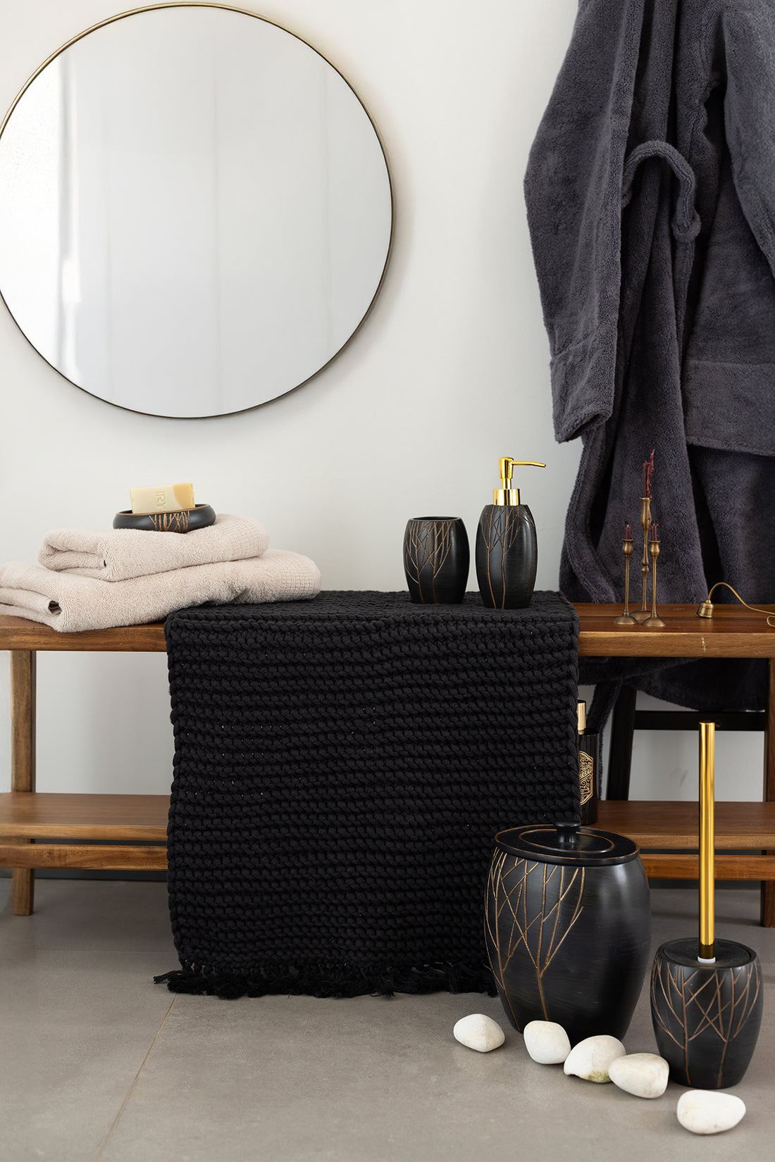 Lavish Single Bath Mat 100% Cotton 50x70 Grey