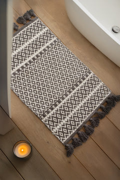King Tekli Banyo Paspası %100 Pamuk 60x90 Antrasit