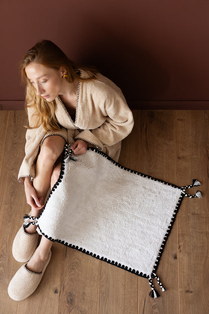 Vina Tekli Banyo Paspası Bambu 60x100 cm Ekru