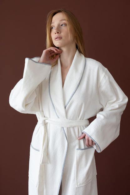 Dolce Bambu Bornoz Takımı Mavi