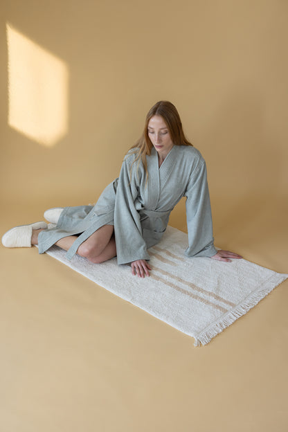 Bound Tekli Banyo Paspası %100 Pamuk 70x120 cm Beyaz