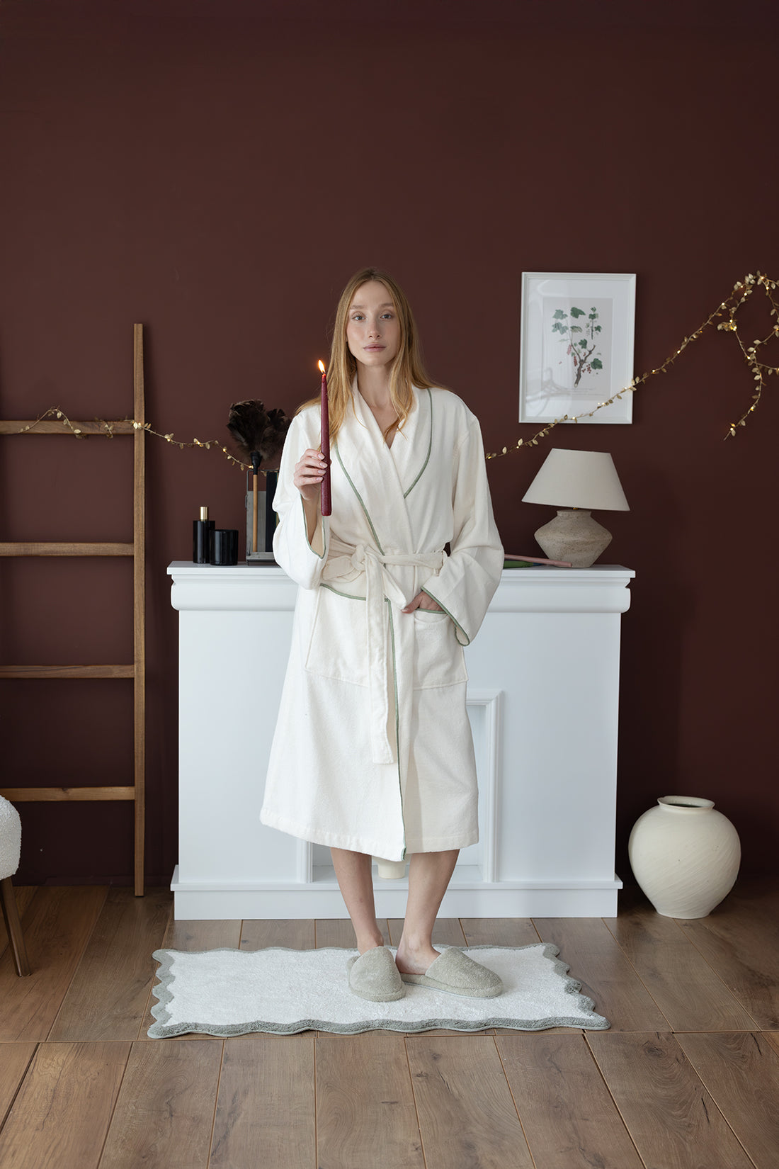 Scallop Tekli Banyo Paspası Bambu 60x100 Yeşil