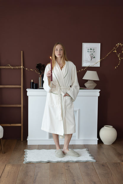 Scallop Tekli Banyo Paspası Bambu 60x100 Yeşil