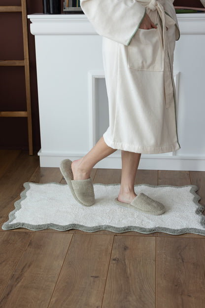 Scallop Tekli Banyo Paspası Bambu 60x100 Yeşil