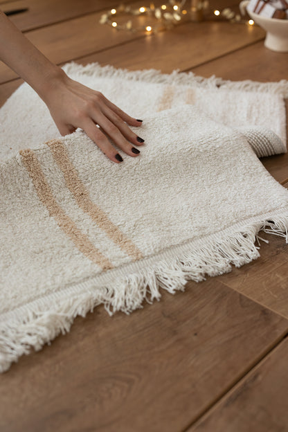 Bound Tekli Banyo Paspası %100 Pamuk 70x120 cm Beyaz