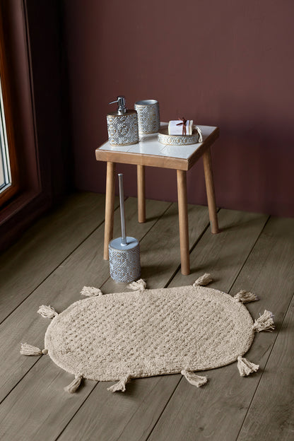 Lampetie | Elora Tekli Banyo Paspası  40x60 Kahverengi