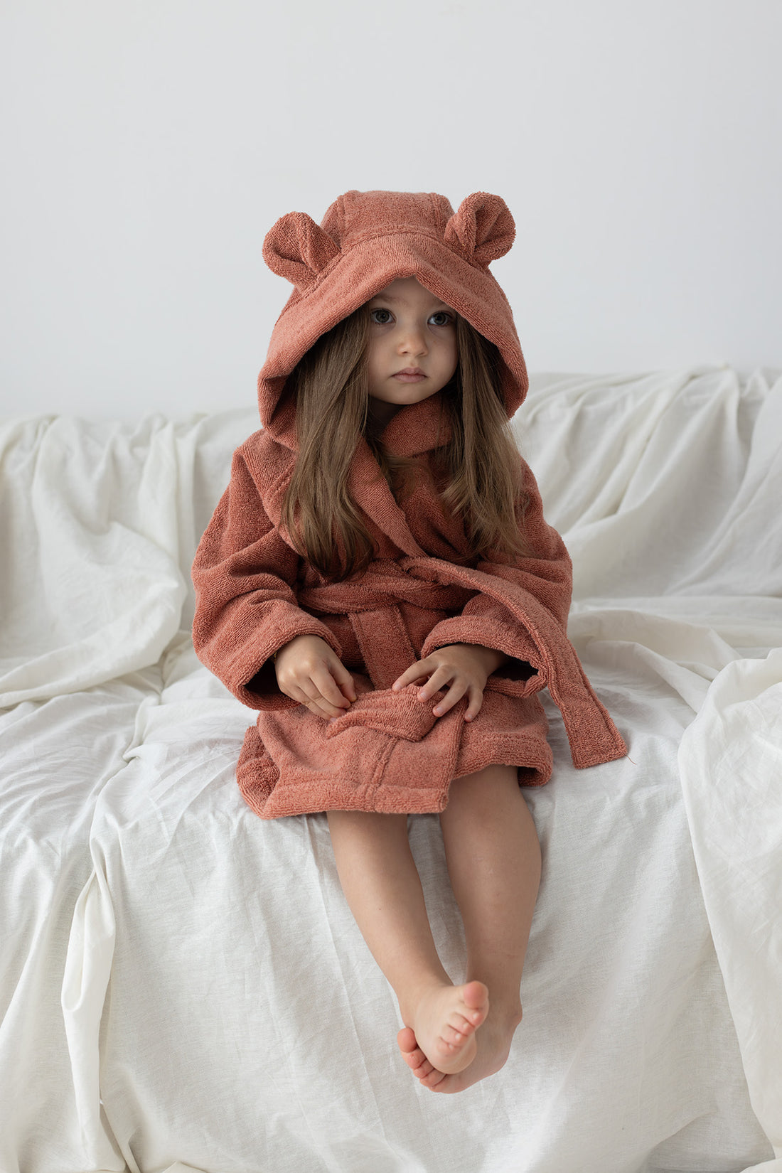 Tiny Bear Organic Cotton Kids Bathrobe Tile