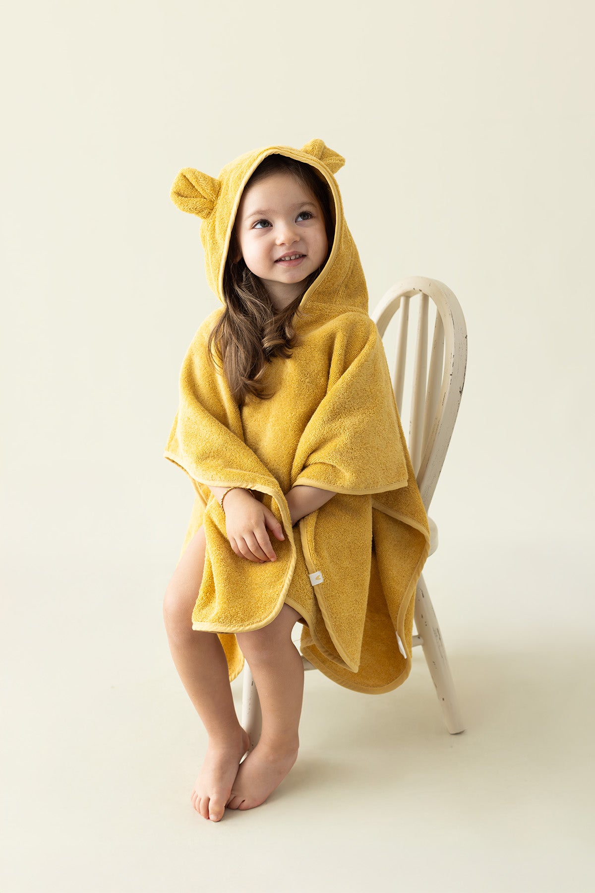 Tiny Bear Organic Cotton Kids Poncho Mustard