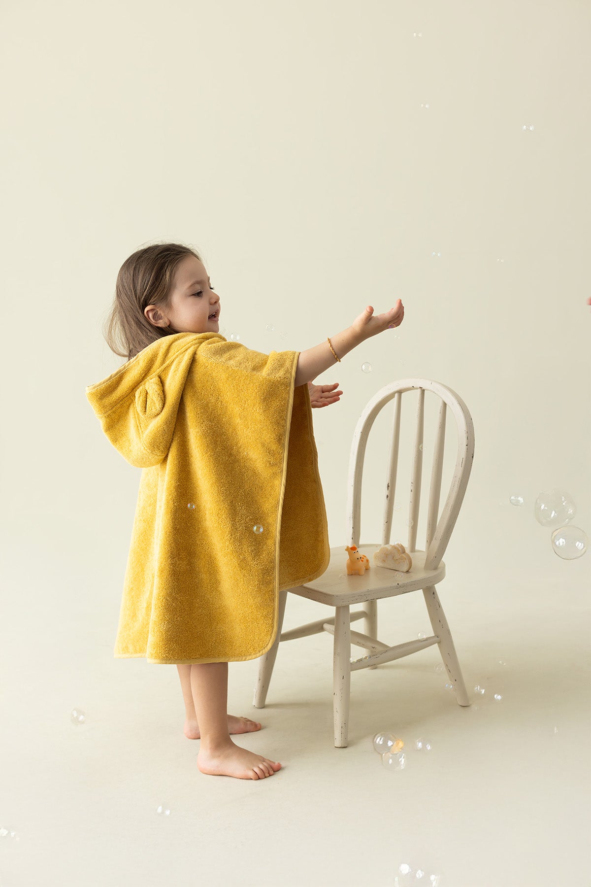 Tiny Bear Organic Cotton Kids Poncho Mustard