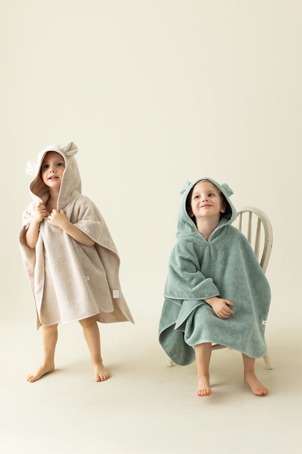 Tiny Bear Organic Cotton Kids Poncho Mint