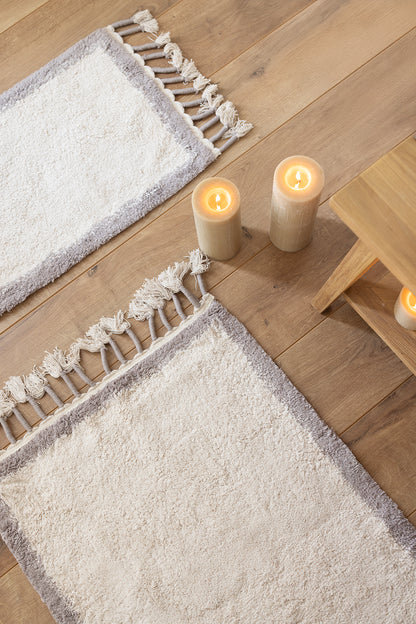 Root 2’li Takım Banyo Paspası Bambu 40x60+60x90 cm Koyu Gri