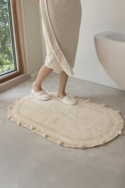 Lampetie | Eris Tekli Banyo Paspası 70x120 Bej