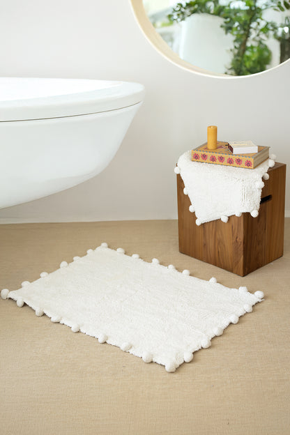 Alya 2’li Takım Banyo Paspası %100 Pamuk 40x60 + 60x90 Ekru