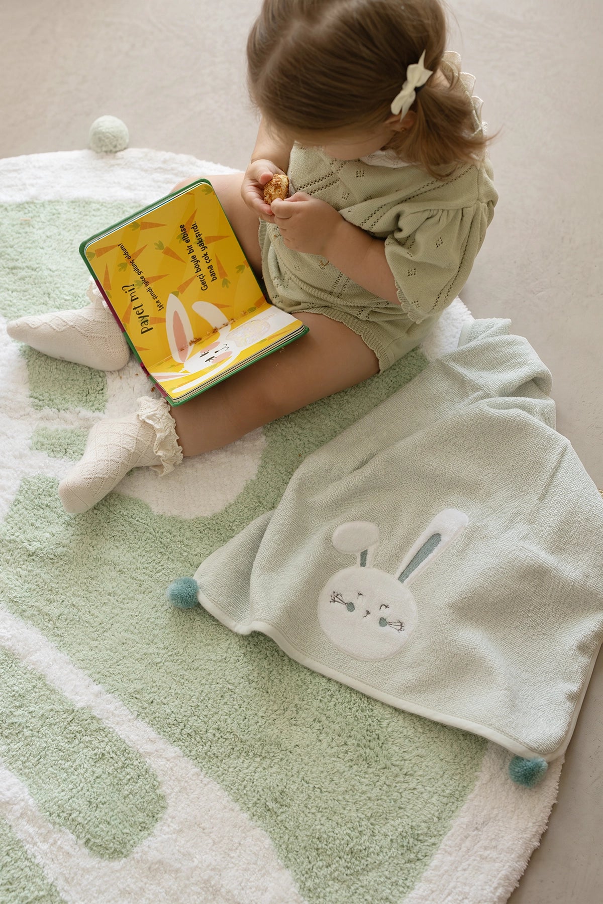 Bunny %100 Pamuk Çocuk Odası Halısı 110x110 cm