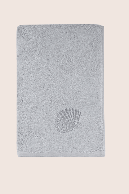 Sedef Bambu Nakışlı Banyo Havlusu 70x140 cm Gri